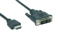 HDMI Anschlusskabel, HDMI Stecker (19-pol.) / DVI (18+1) Stecker, Länge: 2 Meter