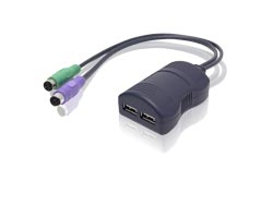Adder PS2 auf USB Adapter (2x PS2 Stecker auf 2x USB-Buchse)